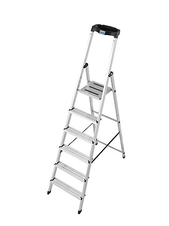 KRAUSE SAFETY drabina aluminiowa 6 stopni z PÓŁKĄ